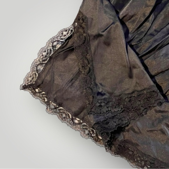 Vintage Black 100% Antron Nylon Mini Skirt Slip - Picture 5 of 14